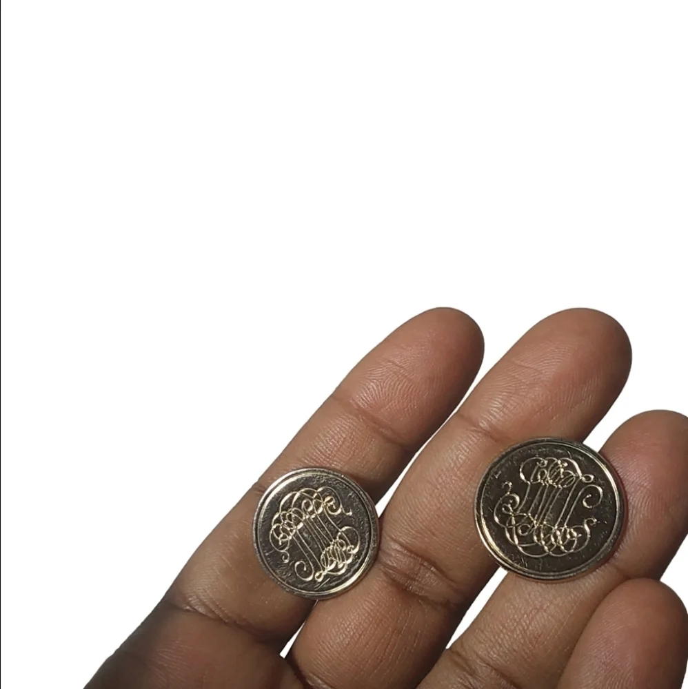 VICTORIAN GOLDEN ROUND CUFF LINKS‎ FOR MEN.